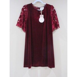NWT UMGEE Velvet Dress Women S Red Knee Length MSRP 59.00